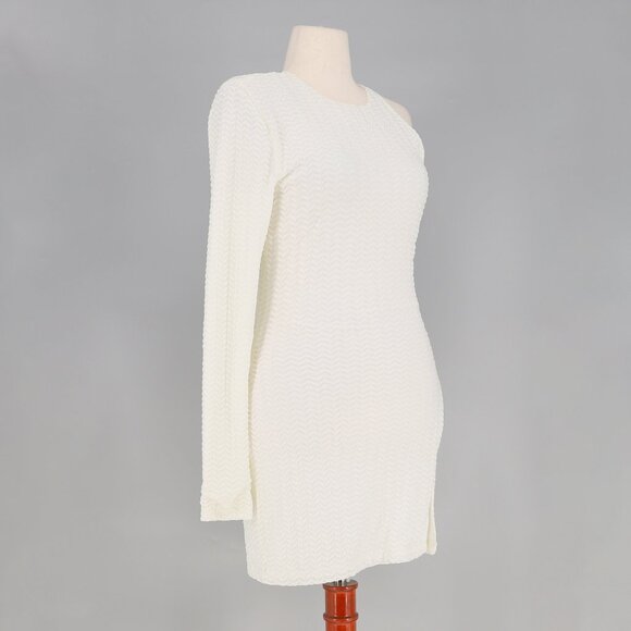 NWT MICHAEL COSTELLO x REVOLVE Olita One-Sleeve Mini Dress in White Size L - Picture 5 of 13
